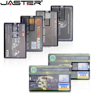 Clés USB JASTER carte en plastique forme de carte bancaire clés USB 128 go capacité réelle clé USB 64 go cadeau d'affaires clé USB 32 go disque U