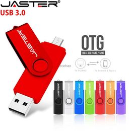 Unidades flash USB JASTER TYPE-C Unidades flash USB 3.0 128 GB OTG 2 en 1 Memory Stick 64 GB Pen Drive gratuito 32 GB Regalo empresarial Memoria USB 16 GB Metal