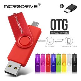 USB-flashstations Metaal OTG 2 IN 1 pen drive 128 GB Micro usb-geheugenstick 32 GB pendrive 64 GB cle usb cle usb 2.0 flash drive memoria usb