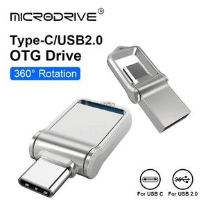 USB Flash Drives Mini 32GB 64GB 128GB USB 2.0 Flash Drive 2 in1 OTG Metaal Type C U Schijf Hoge Snelheid USB Pen Drive Geheugenstick voor Laptop Desktop