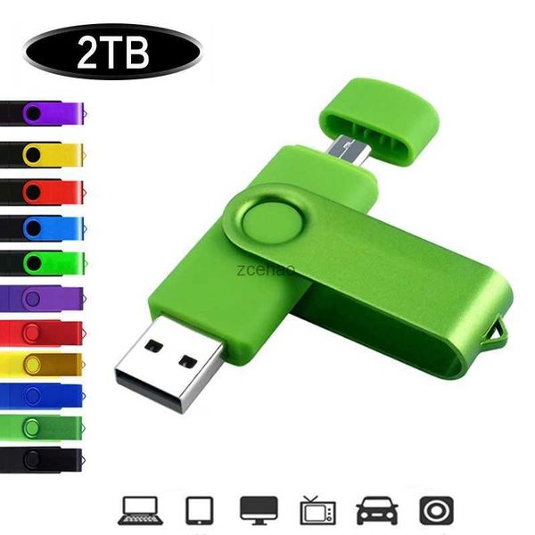 Clés USB Nouveau lecteur flash usb 2 to stylo lecteur 3 en 1 clé USB 2 to disque métallique mémoire cel clé usb cadeau pour téléphone/voiture/TV gratuit