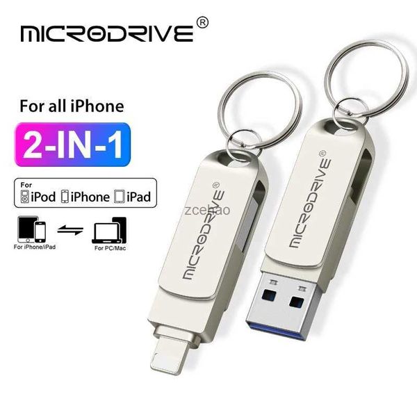 Unidades Flash USB OTG USB 3,0 para iphone, unidad flash de 256GB, 128GB, 64GB, memoria USB para iphone/ipad/Mac