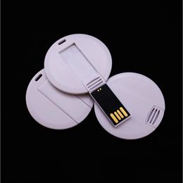 Clés USB Pack 100 pièces 128Mb256Mb512Mb1Gb2Gb4Gb8Gb16Gb lecteur de carte ronde 20 clé USB mémoire vierge costume blanc pour Logo38959 Otoad