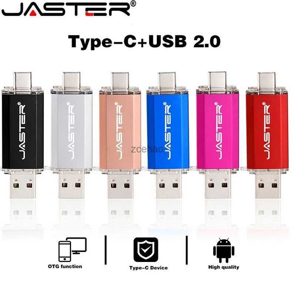 Unidades flash USB tipo C para teléfonos inteligentes Unidad flash USB Pen Drive de metal Venta al por mayor Memory Stick a prueba de agua Capacidad real 8G 16 GB 32 GB 64 GB 128 GB