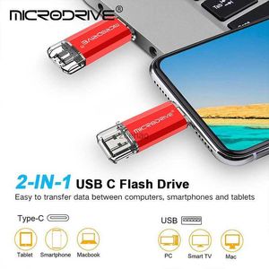 USB-flashstations TYPE C OTG USB 2.0-flashstations 2 in 1 Memory Stick Pen Drive 64 GB 128 GB Hoge snelheid voor Android-telefoon 16 GB 32 GB Externe opslag