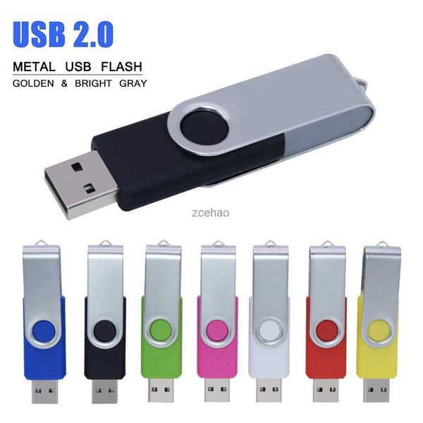 Unidades Flash USB unidad Flash USB de 32 GB, memoria USB de 16 Giga, unidad de salto de Metal, Pendrive giratorio portátil de 64 GB, cle usb 2,0 de 128 GB