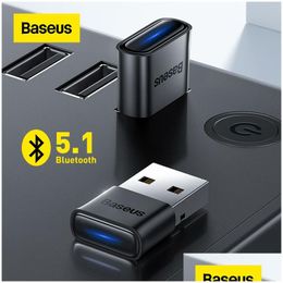 USB -gadgets Baseus Bluetooth -adapter Dongle Adaptador 5.1 voor pc laptop draadloze luidspreker o ontvanger drop levering computer ot6e7