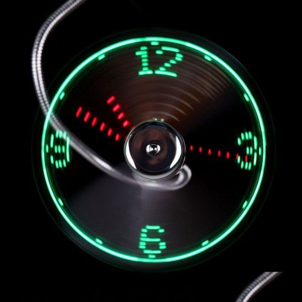 Gadgets USB par mini ventilateur d'horloge LED à temps flexible avec des ordinateurs de livraison de gadget de gadget léger accessoires d'ordinateur otagr