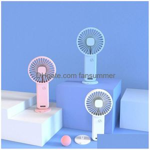 Usb Gadgets Handheld Mini Fan Portable Pocket Hand Held Fans Recargable Escritorio personal de 3 velocidades para estudiantes Home Office Summer Drop Dhxkr