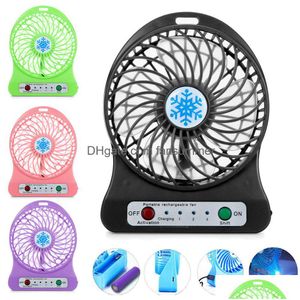 Usb Gadgets Mini Portable Fan Rechargeable Air Cooler Desk Third Wind 18650 Battery Included Cooling Fans Drop Delivery Computers N Dhovk