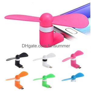 Gadgets USB Original Tipo C Interfaz Andriod Fan Portátil Tra Silent Teléfono móvil Mini ventiladores eléctricos Enfriador de enfriamiento para Huawei Drop Dhjah