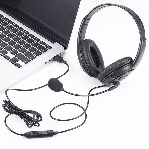 Casque de jeu USB Casque d'ordinateur filaire réglable avec microphone Stéréo Musique Gamer Écouteurs pour ordinateur portable PC Skype Office OH109