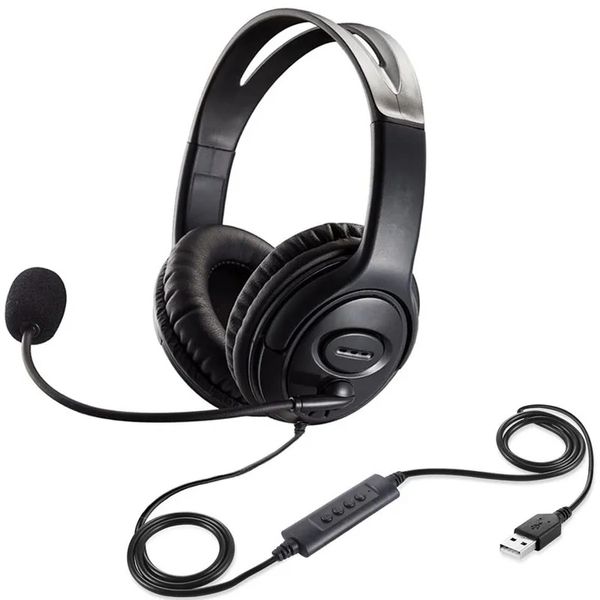 Auriculares USB de Gaming con cable ajustable, auriculares para ordenador con micrófono, estéreo, música, Gamer, para ordenador portátil, PC, Skype y oficina