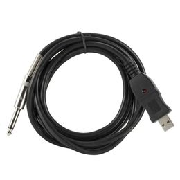 Câble de guitare USB pour enregistrer des bars de guitare électrique sur PC avec convertisseur d'adaptateur audio Jack 65 mm pour la transmission sonore de haute qualité et