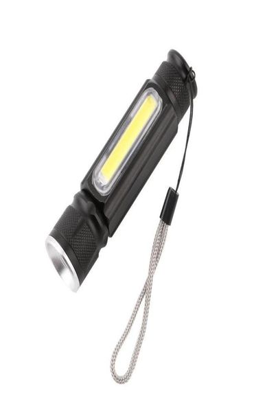 USB pratique puissant COB T6 LED lampe de poche Zoomable torche Rechargeable USB aimant Flash lumière poche Camping lampe intégrée 186505360227