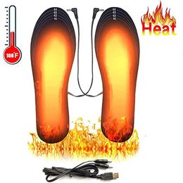 Plantillas de zapatos con calefacción USB Pies Plantillas de calefacción eléctrica cálidas Plantillas térmicas cálidas lavables Unisex WJ014 231129