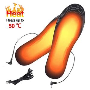 Semelles intérieures de chaussures chauffantes USB, tapis de chaussettes chaudes, semelles intérieures chauffantes électriquement, semelles thermiques lavables et chaudes, unisexe 240309