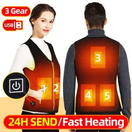 Gilet chauffant USB hommes femmes gilet chauffant auto-chauffant Rechargeable veste chauffante électrique polaire vêtements gilet thermique 240119