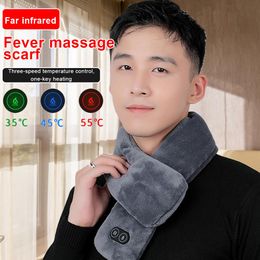 USB verwarmde winter sjaal mannen en vrouwen sjaal buitenlandse handel slimme verwarming effen kleur vibratie massage sjaal waterdicht