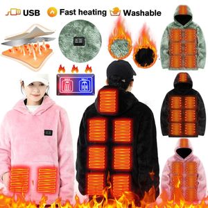 Sweats à capuche chauffants USB 3 vitesses température vestes chauffantes électriques à manches longues Streetwear manteaux amples unisexe Harajuku sweats 231228