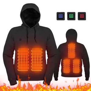 Veste chauffante USB hommes femmes sweat à capuche chauffant à manches longues Streetwear manteaux amples veste chauffante chaude d'hiver pour hommes pour vêtements de pêche 231228