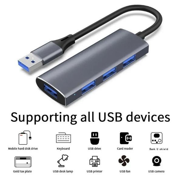 USB HUB 3 0 4 Puertos USB 3.0 Adaptador 5GBPS Alta velocidad Multi USB-C Splitter para accesorios de PC Lenovo MacBook Pro Tipo C Cables