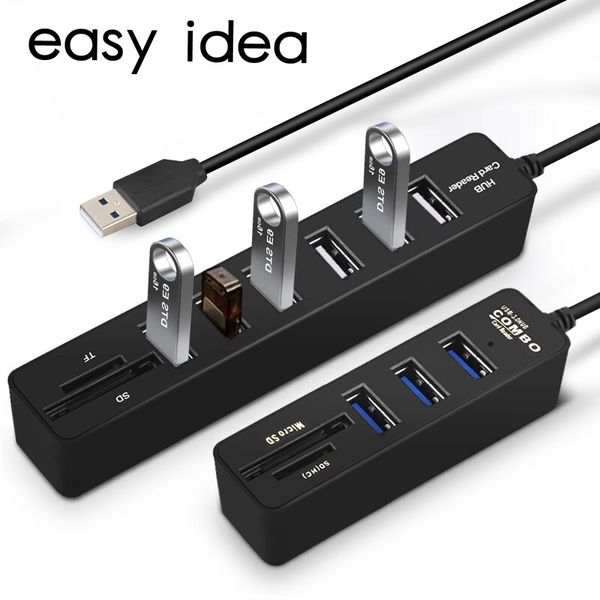 USB Hub 3.0 Multi USB Splitter 2.0 USB 3.0 Hub 3/6 puertos Hab Micro TF/Lector de tarjetas SD Accesorios de computadora de alta velocidad