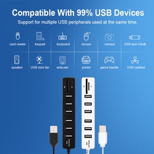 USB HUB 3/6 Port Expander adaptateur Multi Micro Micro USB / Type C Splitter USB TF SD Carte Lecteur tout en un pour la tablette de téléphone PC MacBook
