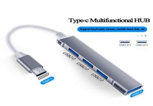 USB Hub 30 Type C Hubs 4 Port Multi Splitter Adaptateur OTG Station d'accueil pratique à grande vitesse universelle pour Xiaomi Lenovo MacBook1172420