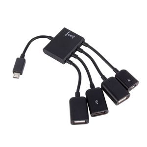 Freeshipping USB HUB 4 Port Micro USB OTG Connector Spliter voor Smartphone Computer Laptop Tablet PC Power Charging USB Hubkabel Universeel