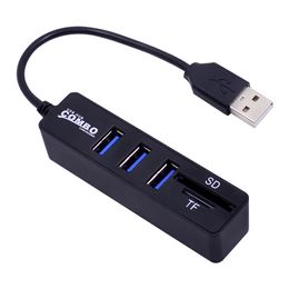 USB Hub Combo 3 6 Poorten USB2.0 Hubs Hoge snelheid Splitter Multi Combo 2 in 1 SD / TF -kaartlezer voor pc -laptop