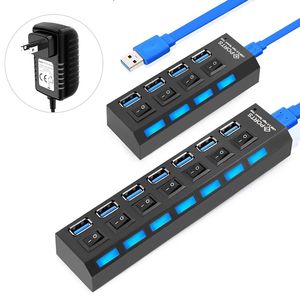 USB HUB USB 3.0 HUB USB Splitter 3 0 Multi Port HUB With Power Adapter Multiple 3 hab With Switch For PC Computer