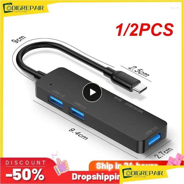 Hubs USB 1/2pcs Port 3.0 Hub Card Reader C Type Splitter Mini 2 en 1 Cardreader pour SD TF Windows Vist Drop Livraison Ordinateurs Réseau OTM3Y