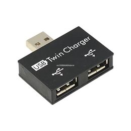 Hubs USB 2.0 Twin Dual 2 ports Splitter Hub Adaptateur Charge Fil Plug Drop Livraison Ordinateurs Réseau Accessoires informatiques Otkpa