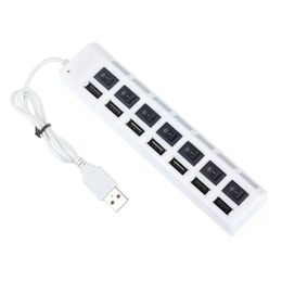 Usb Hubs 7 Poorten Hub Led Hoge Snelheid 480 Mbps Adapter Met Aan Uit Schakelaar Voor Pc Laptop Computer Drop Delivery Computers Networkin Ot7Dj