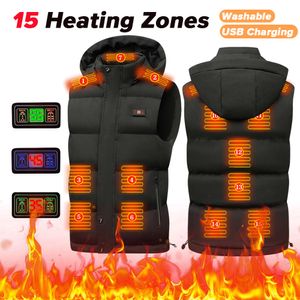 USB Infrarood verwarmingsgebieden Jas Men Winter elektrisch verwarmde vest voor sportwandelen Oversize Vest M XL