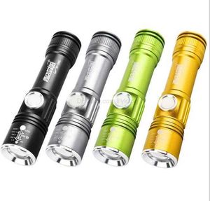 USB à l'intérieur de la batterie T6 puissant 2000LM Led lampe de poche Portable mini lumière rechargeable tactique LED torches Zoom vélo vélo lampe de poche