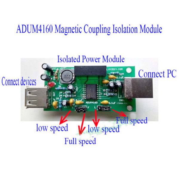 Freeshipping Placa de protección del aislador USB Módulo de aislamiento de acoplamiento magnético ADUM4160 CNC