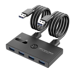 Commutateur KVM USB 3.0, commutateur KVM pour PC Windows 10, clavier, souris, imprimante, 2 pièces, partage de 4 appareils, commutateur USB