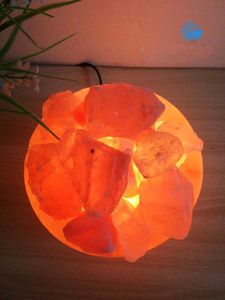 Usb Lamps Nouveauté Éclairage Lampe de sel en cristal de corne d'abondance Origine: Pakistan Spécification: 3-5 kg Taille: diamètre du bassin 17cm * hauteur du bassin 11cm