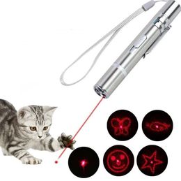 USB-Laserlicht-LED-Stift, Katzenspielzeug, Edelstahl, wiederaufladbarer Mini-Laser mit mehreren Mustern, 3-in-1-Haustiertraining SN4531