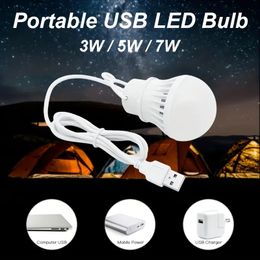 Bulbe LED USB 7W 5W 3W LIVRE LED LIGHT DC 5V LAMPE DE CAMPAGE PORTABLE LILTERS LIGHTS INDOOR BULBE ÉCLAIRAGE D'URGENCE EXTÉRIEURE