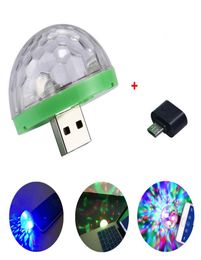 USB LED Gadget Laser Light Mini RVB Disco Ball Forme Stage Effet pratique pour Party Club DJ Light Mobile Phone6896885