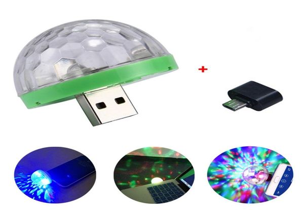 USB LED Gadget Laser Light Mini RVB Disco Ball Forme Stage Effet pratique pour Party Club DJ Light Mobile Phone1342773