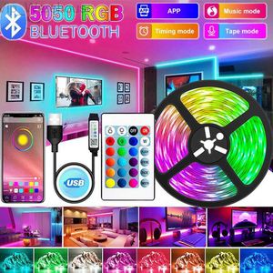 USB LED bande lumineuse RGB 5050 2835 LED lumière Bluetooth APP contrôle lampe flexible ruban ruban diode Luces TV rétro-éclairage décor de pièce HKD230824