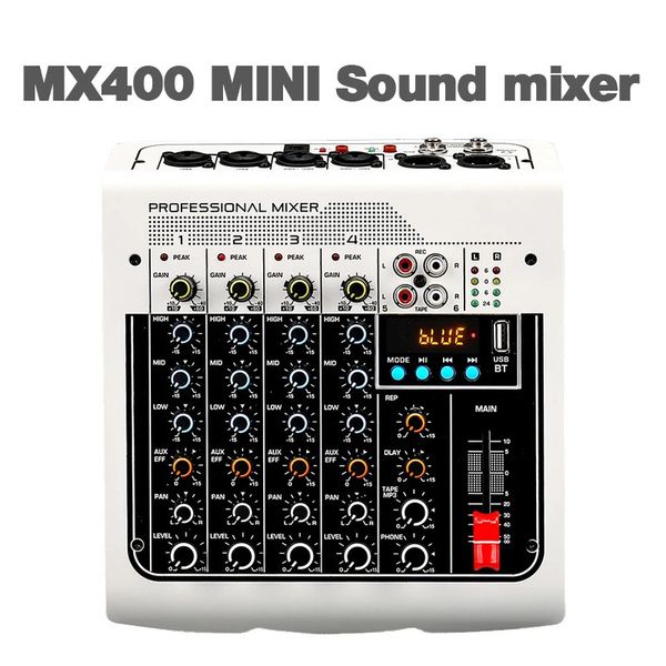 USB Live Stage KTV Audio Mixer pour Pc 6 canaux Table sonore carte de mixage Consoles numériques contrôleur Console professionnelle Dj 240110