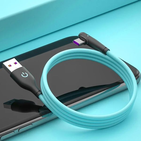 USB Micro Cable 90 grados Cable de cable del codo Cable de cargador de cable para Samsung Xiaomi Accesorios de teléfono móvil Cable USB de carga rápida