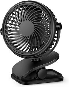 Mini ventilateur de bureau USB pour poussette, ventilateur à clipser, ventilateur de table de bureau portable rechargeable, rotation à 360° pour enfants, poussettes, lit, bureau