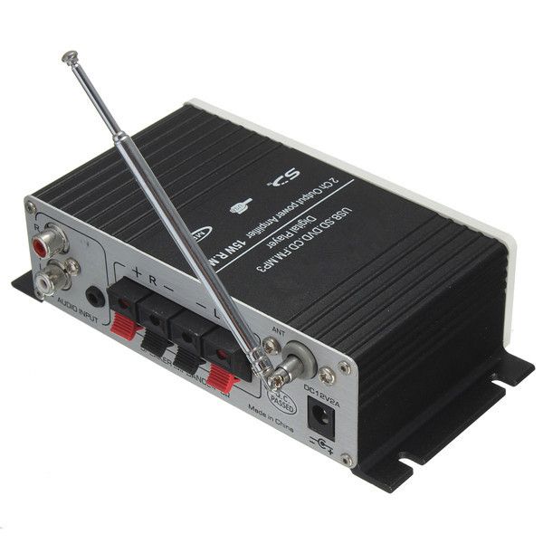USB Mini Super Bass Stéréo Amplificateur de voiture Amplificateur audio USB DVD CD avec FM MP3 USB Mini Super Bass Stéréo Télécommande