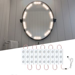 USB espejo adhesivo LED vanidad maquillaje luz 10 pies ultra brillante LED blanco inducción Control táctil tiras de lámpara